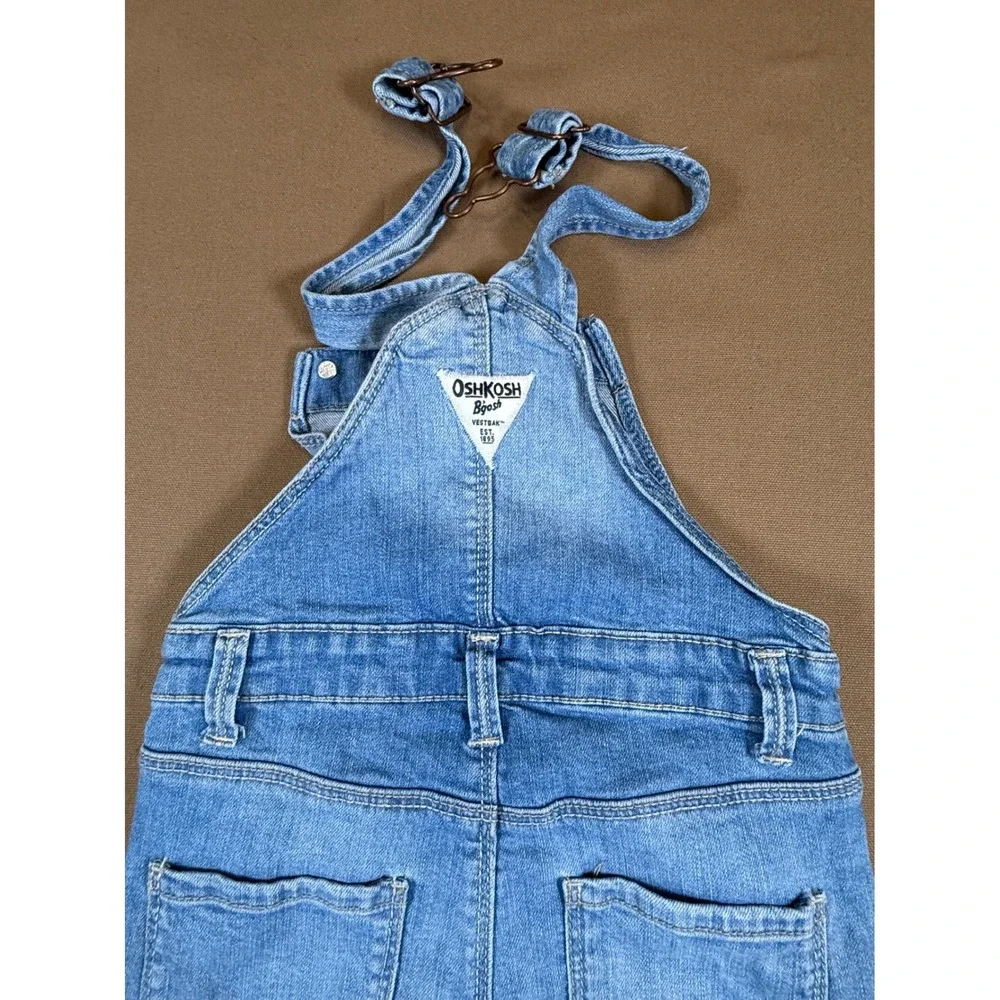 Vintage OshKosh Bgosh Denim Overalls - Girls Size 5 - Adjustable Straps, Buttons